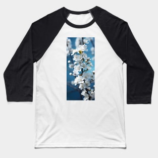 Soft white flowers against turquoise sky sets a peaceful and romantic mood Baseball T-Shirt